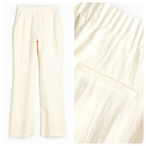 H&M Flared Linen-Blend Trouser Pants Size 4/ EUR 36